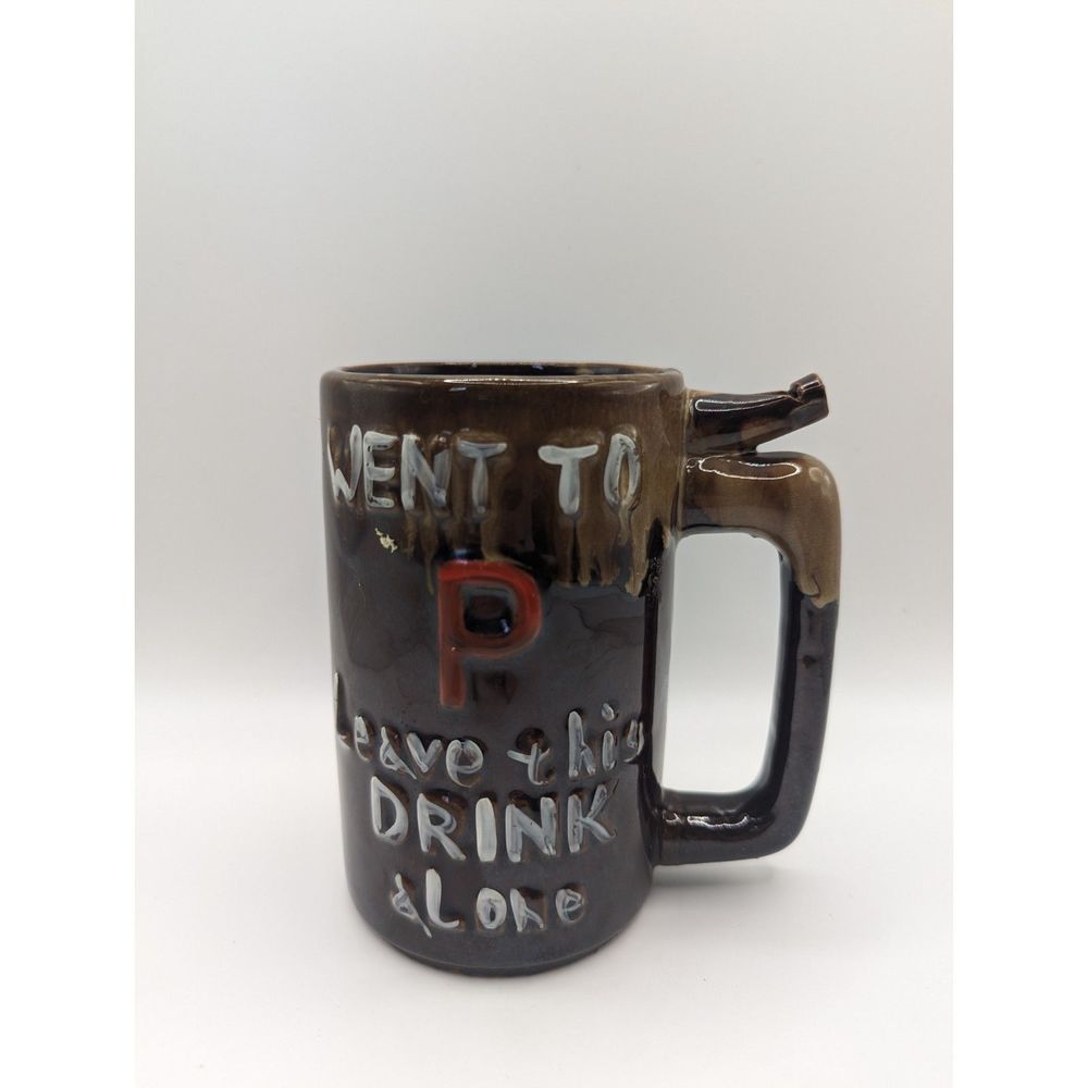 Vintage Went to P Wet Your Whistle Whistling Ceramic Beer Mug